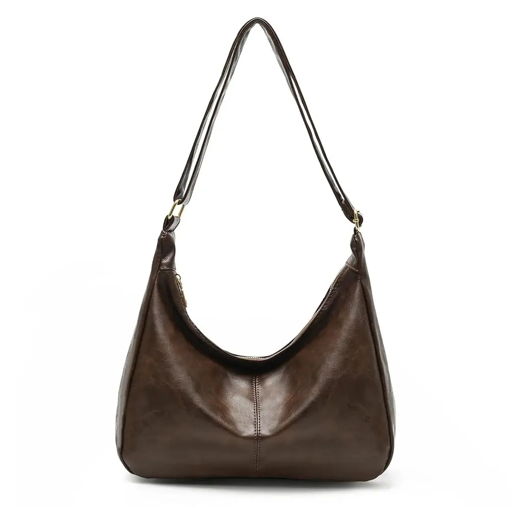 

Стильная женская сумка через плечо из веганской кожи, модная мягкая сумка-хобо, повседневная сумка-тоут, стильная сумка-клатч.