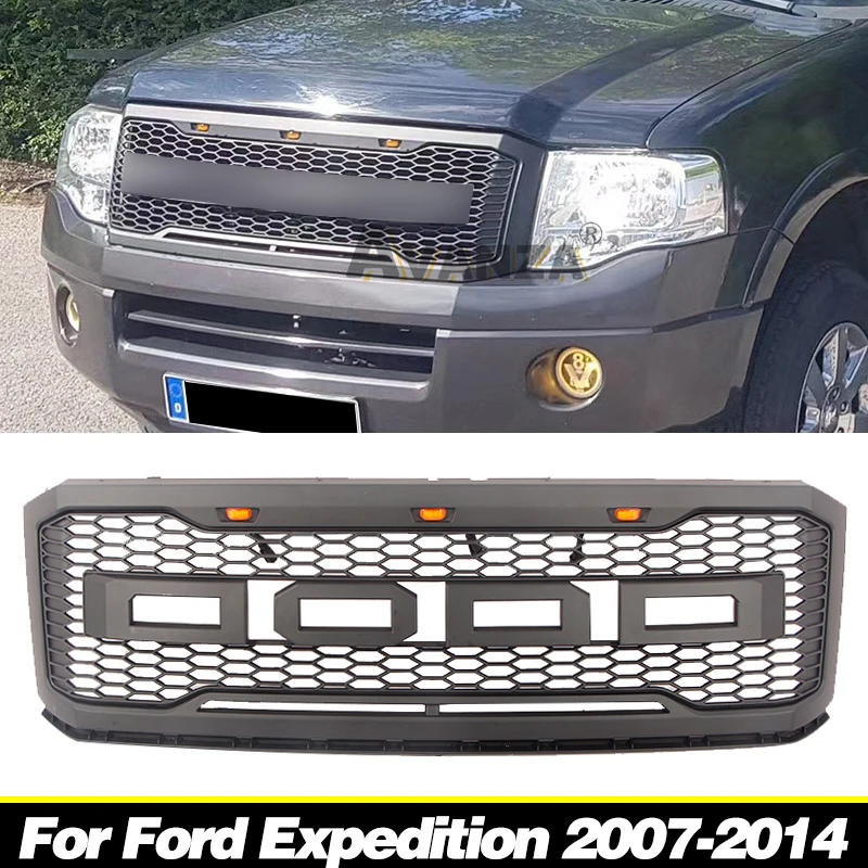 

Grill With LED lights Fits For Ford Expedition 2007-2014 Front Racing Grill Auto Parts