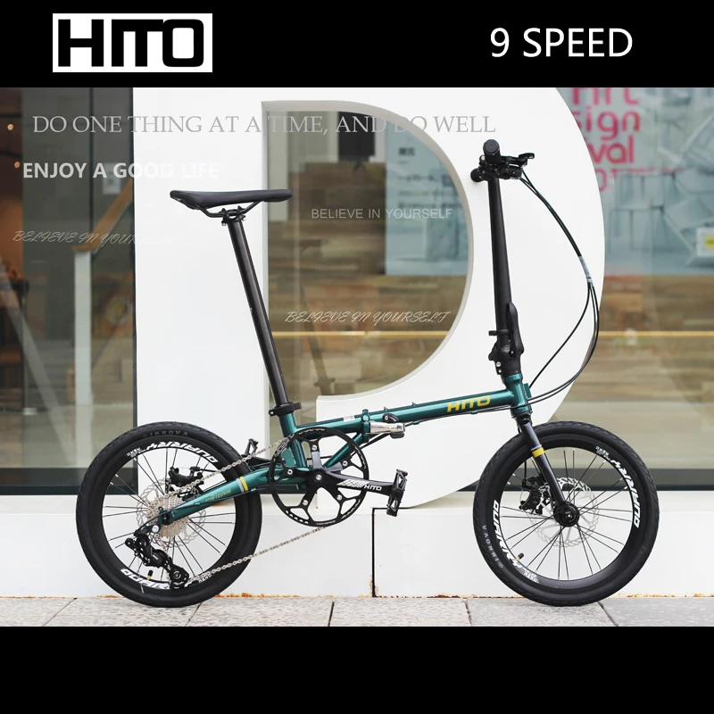 HITO-Chrome Molybdenum Steel Frame, Ultra Lightweight, 9-Speed 349 Disc Brake, Folding Ant Leg, 16 Inch