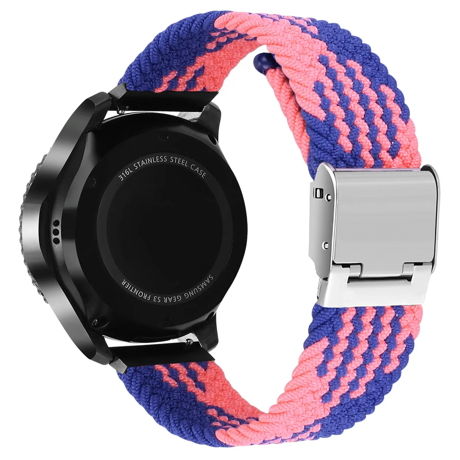 22mm 20mm Nylon Strap for Samsung Galaxy Watch4/5/6 One-piece Adjustable Nylon Woven Snap Strap Universal for 20/22mm Width Band