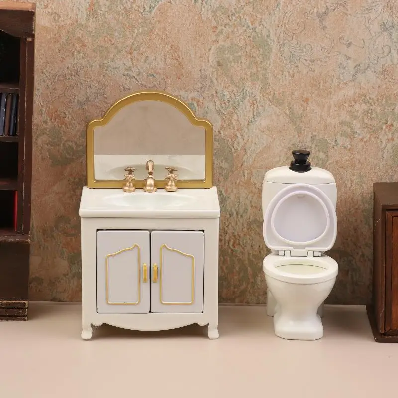 1/12 ドールハウスバスルームセットミニ金属浴槽子供のためのふり遊びおもちゃ人形バスアクセサリー