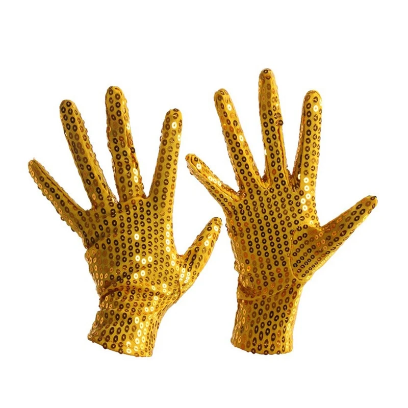 Fashion Unisex Adult Sequins Short Gloves Glitter Stage Performance Gloves