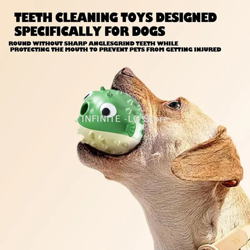 Bouncing Fish Dog Toy Leak Ball Used To Relieve Boredom Grinding Teeth Biting Resistance Sound Ball Dog ToyINFINITE -LG