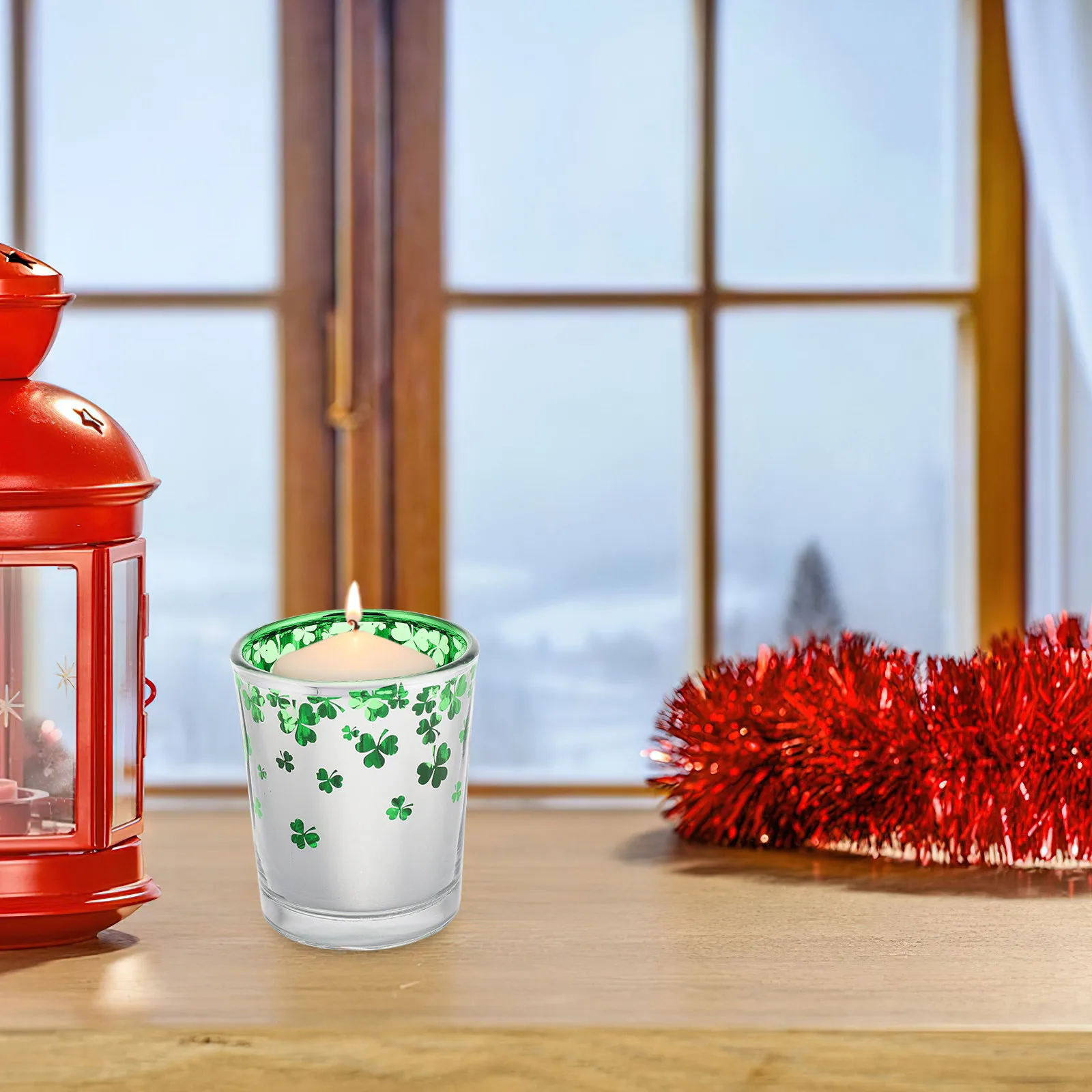 

Подсвечник для столовой тарелки с узором в виде клевера, гальваническое покрытие, для чайных свечей, в стиле Дня Святого Патрика