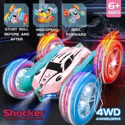 2.4G RC Stunt Car bambini Double Sided Flip Remote Control Car rotazione di 360 gradi Off Road Rc Drift Cars per Pink Girls Toys