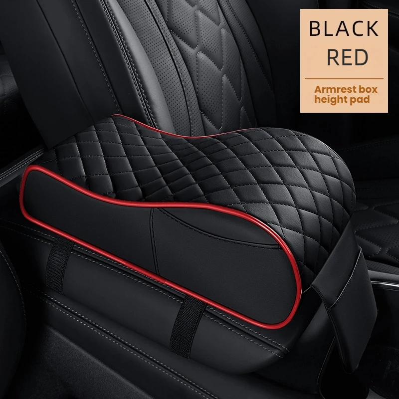 Curved PU Leather Car Central Control Countertop Armrest Pad Support Pad Armrest Box Protection Pad Small Pocket Storage