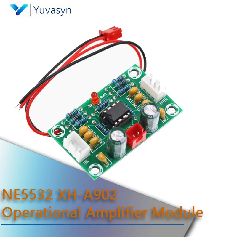 

NE5532 XH-A902 Operational Amplifier Module NE5532 Amplifier Front Panel Digital Tone Board 5 Times Wide Voltage DC12-30V