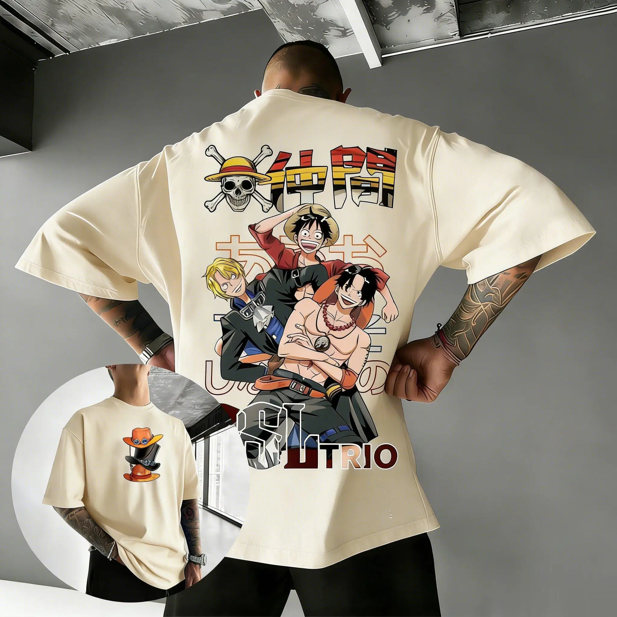Camiseta gráfica de una pieza de Luffy Sabo Brothers, camiseta de manga corta para hombres y mujeres, ropa informal con estampado de dibujos animados de Anime, Tops informales de verano 2026