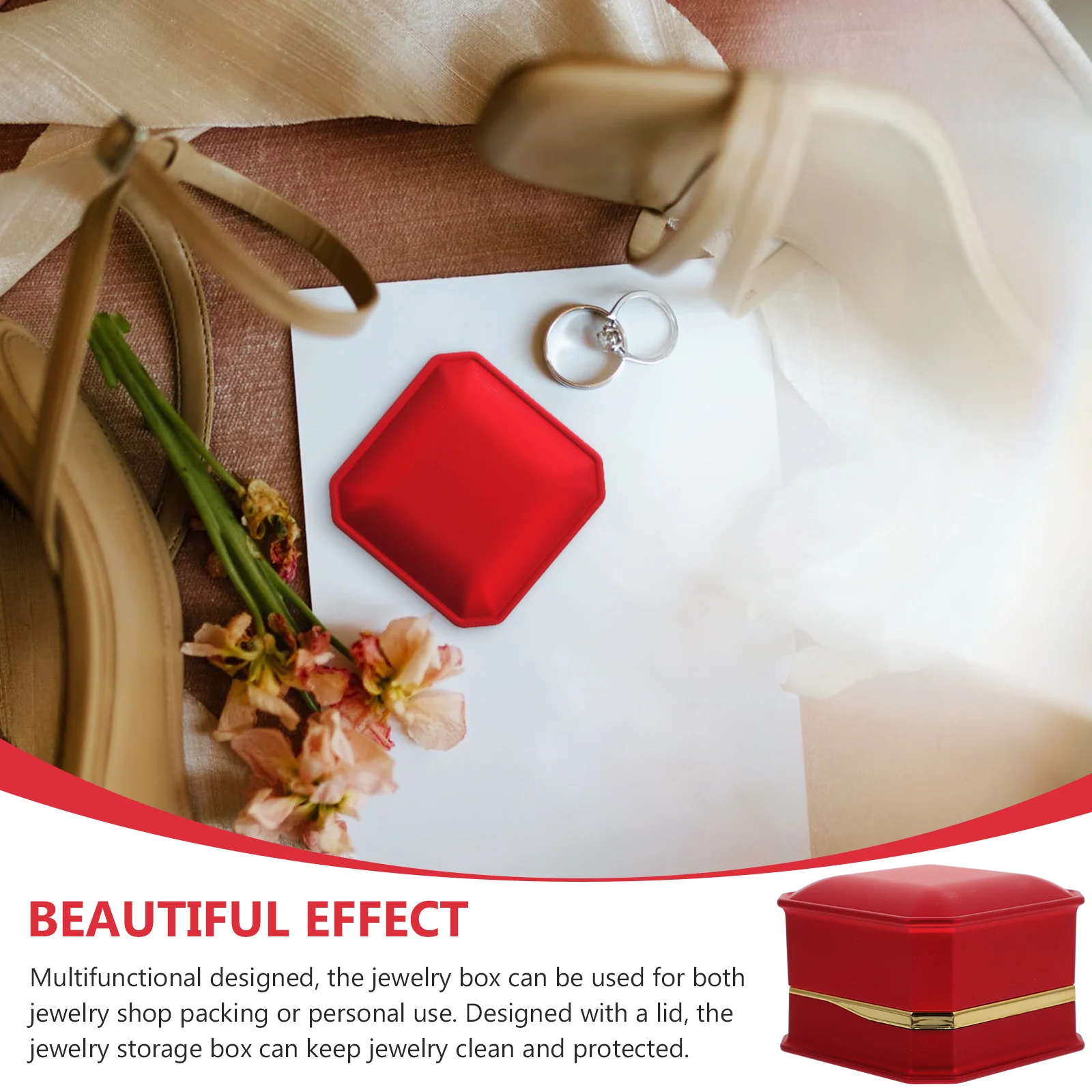 

Romantic Jewelry Case Multifunctional Cloth LED Light Box Secure Jewelry Packing Case for Gift Presentation and Collection