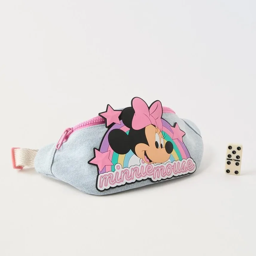 Disney-Sacs de poitrine Minnie Mouse Cartoon pour enfants, poupées en peluche, sac audibag mignon pour garçons, nouveau