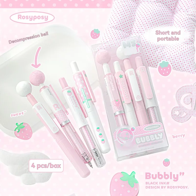 4PC Neutral Pen  Short Pen  4-Pack  High Aesthetic Value  360  Rotation  Decompression  And Problem  Solving Pen