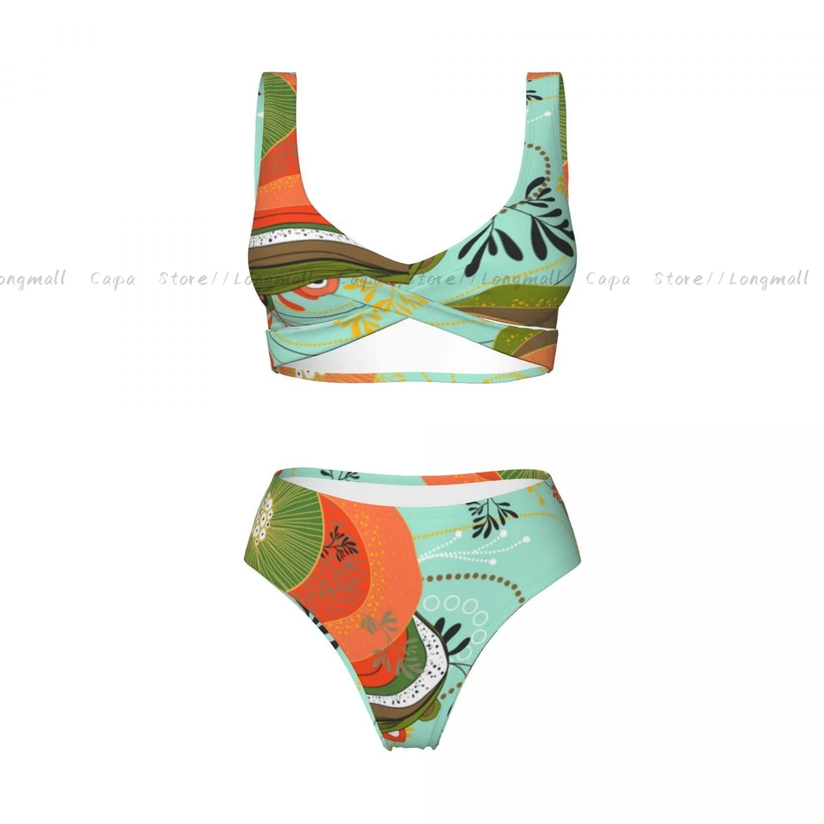 Damskie bikini zestaw abstrakcyjny kwiatowy Funky tekstura strój kąpielowy Push Up damskie stroje kąpielowe strój kąpielowy