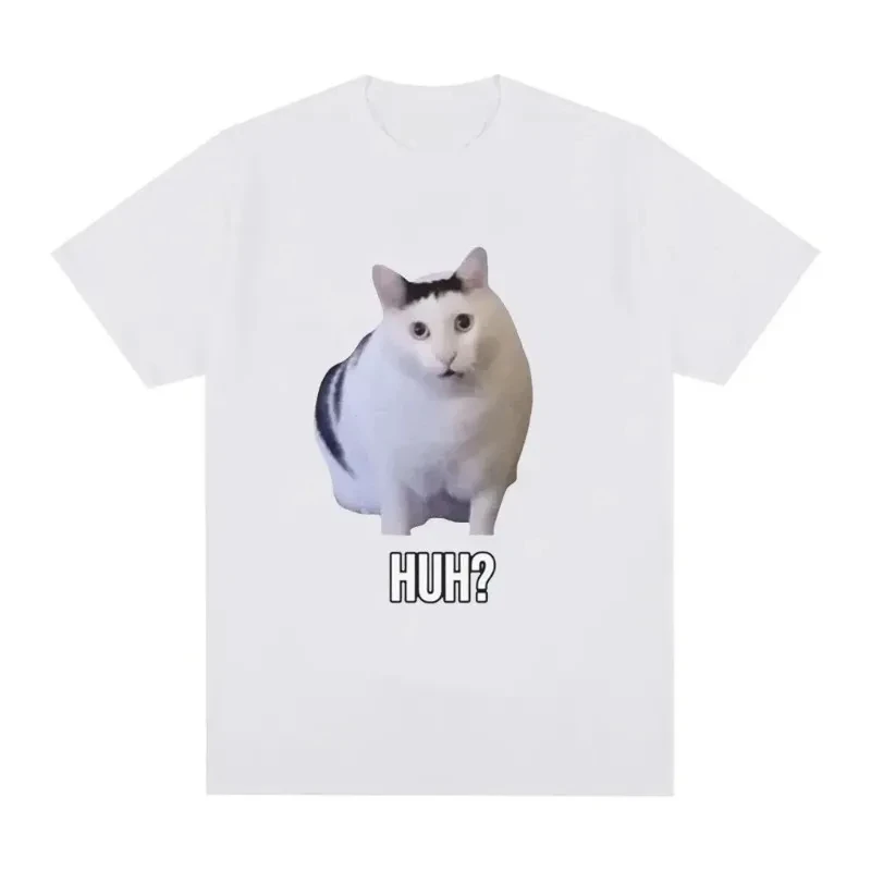 Cat Funny Meme T-shirt Men's and Women's Printed Cotton Breathable Street Short Sleeve Large T-shirt Fashion Harajuku T-shirt