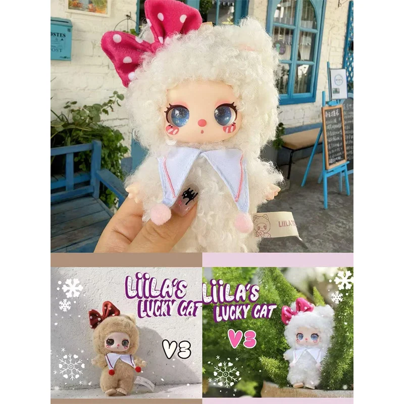 Echte voorraad Liila Cat V3 Liila 3e generatie Dot Cat Willekeurige Blind Box Trendy Play Ornament Leuke cadeaupop