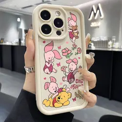 Disney Winnie Pooh Piglet Friends Phone Case For iPhone 15 14 Pro Max 13 12 11 Pro XS Max X XR 7 8 15 Plus MINI Soft Cute Cover