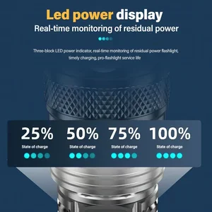 ハイストロングパワーLED懐中電灯2000LMディスプレイライト充電キャンプ釣り緊急ズームランタン付きタクティカルトーチ 10ベストセールスニトロRCオートバイ-11