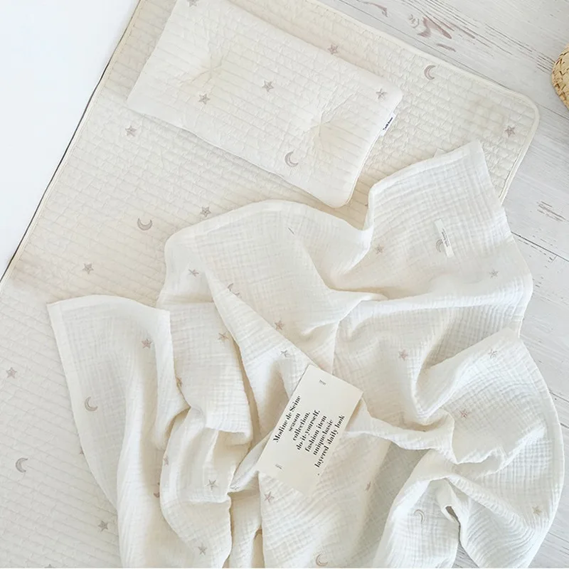 Ins Baby Blanket Muslin Swaddle 2 Layer Cotton Receive Blankets for Newborn Bath Towel Summer Bedding Baby Items Mother Kids