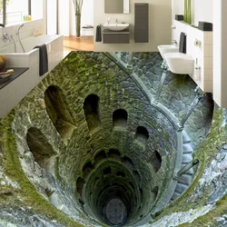Custom 3D Stereo Floor Painting Mural Photo Wallpaper Living Room Bathroom PVC Waterproof Papel De Parede 3D Paisagem
