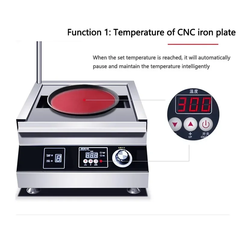 Electric Grill Barbecue Griddle Commercial Teppanyaki Equipment Stainless Steel Steak Grill Pan 5000W