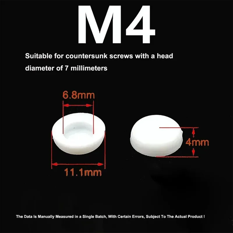 

Decorative Screw Cover White Plastic Protective Cap For Countersunk Head M4