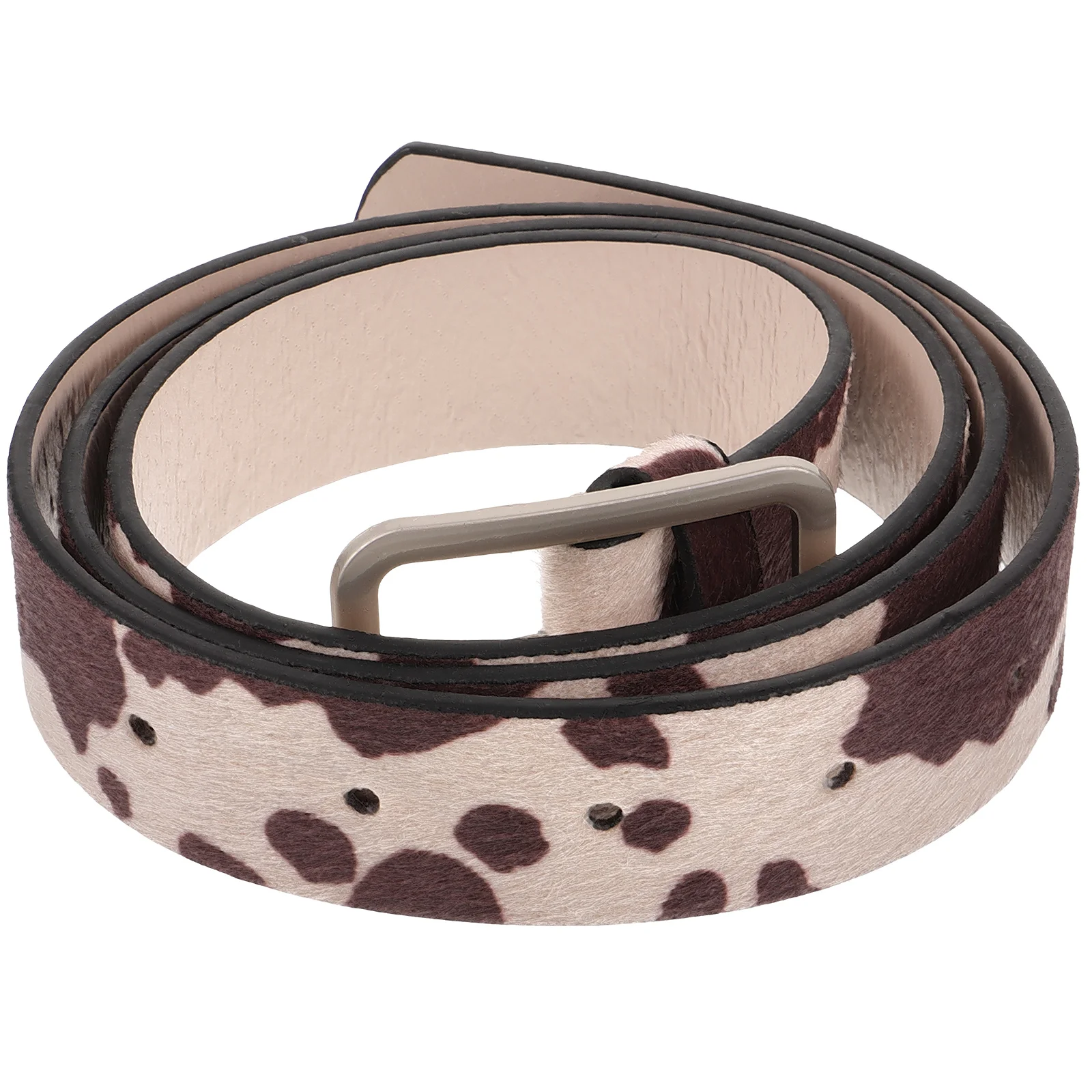 

PU Cow Print Belt for Women Adjustable Jeans Pants Western Accessories Lightweight Durable Stylish Flair One Size Fits