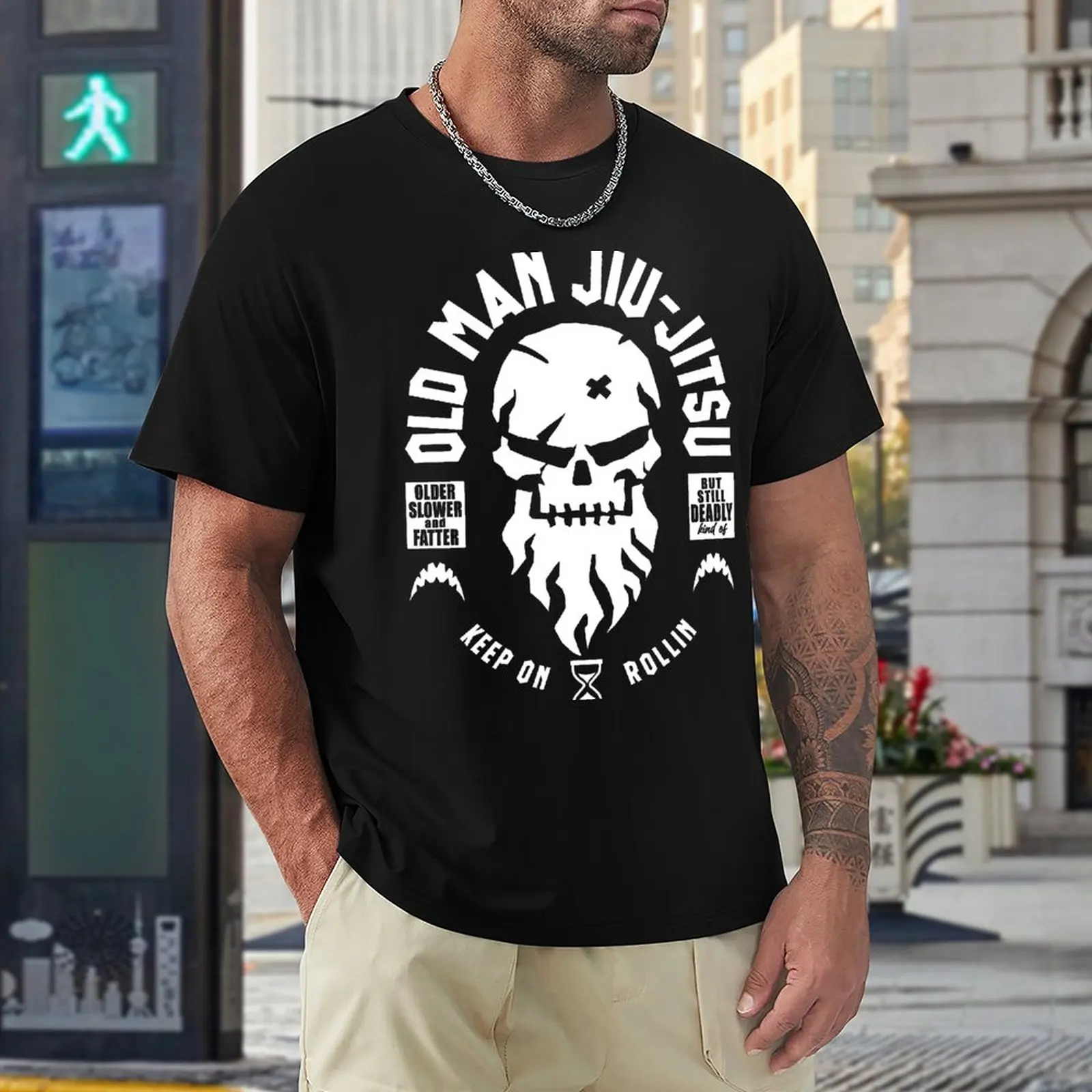 Old Man Jiu Jitsu Magnet For Sale T-shirt Fresh Move  Casual T-shirts Hot Sale Fitness USA Size