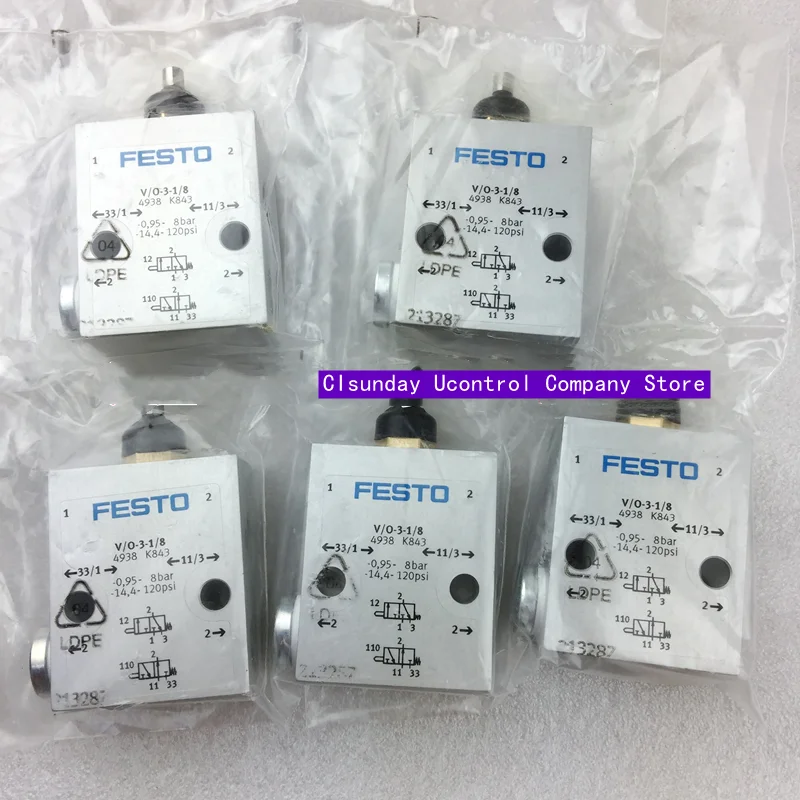 

New original FESTO straight moving round head valve V/O-3-1/8 4938