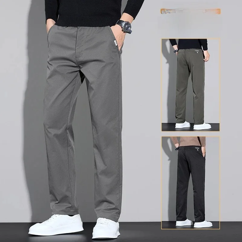 

ay Casual Pants Men's Slim Fit Busin Trousers Spring Autumn New Faion High End Straight Leg Pants Versatile Leisure Pants