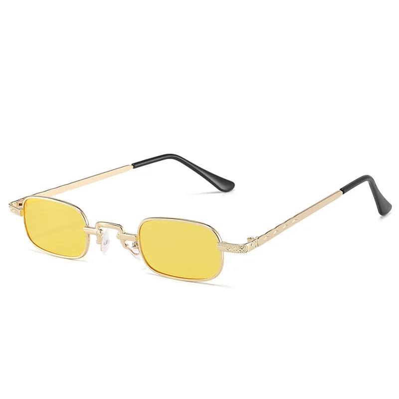 New Narrow Sunglasses for Men Fashion Rectangle for Women Metal Luxury Classic Sun Glasses view 4