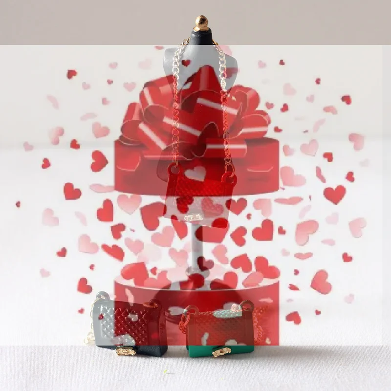 

【BS】Dollhouse Miniature Metal Bag Fashion Accessories Decorate Scene Decoration