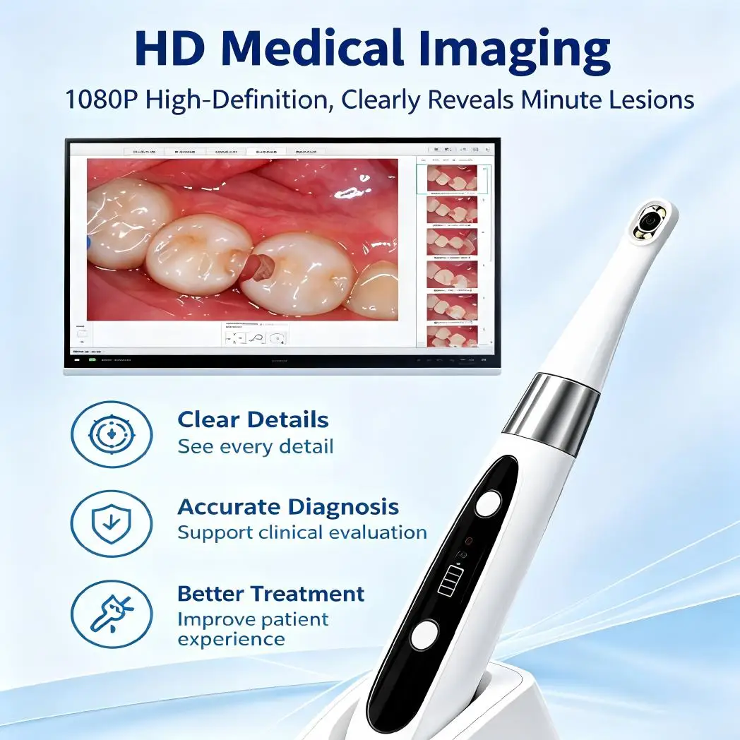 Dental Intraoral Camera 5G Wireless 1080P HD Waterproof Endoscope USB Oral Camera 10M Low-Latency Transmission