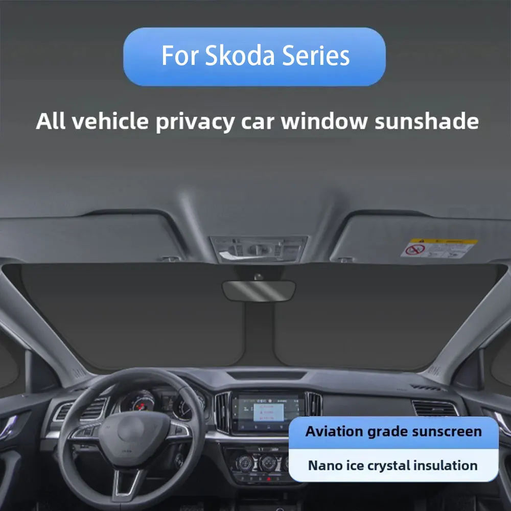 

For Skoda Series Car Foldable Front Windshield Glass Roof Sunroof Skylight Sunshade Window Shade Sunroof Upgrade Mesh Net