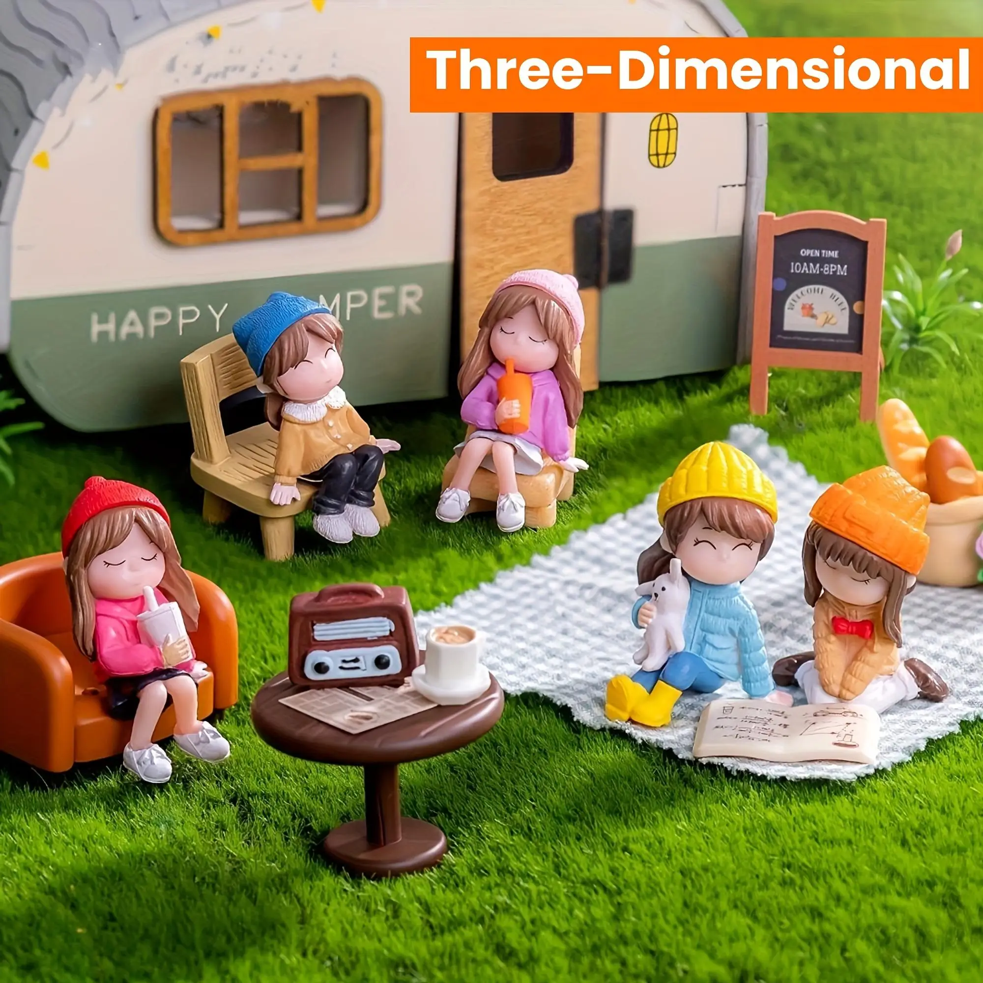 2-Piece Set, Creative Girl Best Friend Dolls, Charming Fairy Tale Garden Decorations, Handmade DIY Decorations, Miniature Landsc