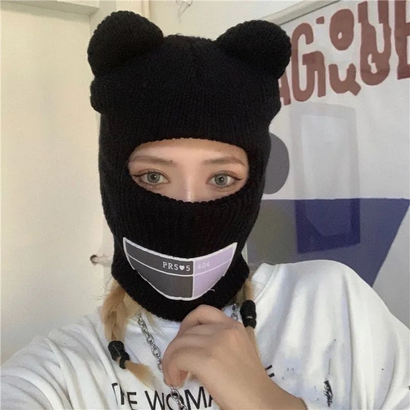 Masker Ski Tikus Multifungsi Topi Rajut Hangat Musim Dingin Topeng Balaclava Topi Wol Buatan Topeng Tebal Beanies Pria dan Wanita Dewasa