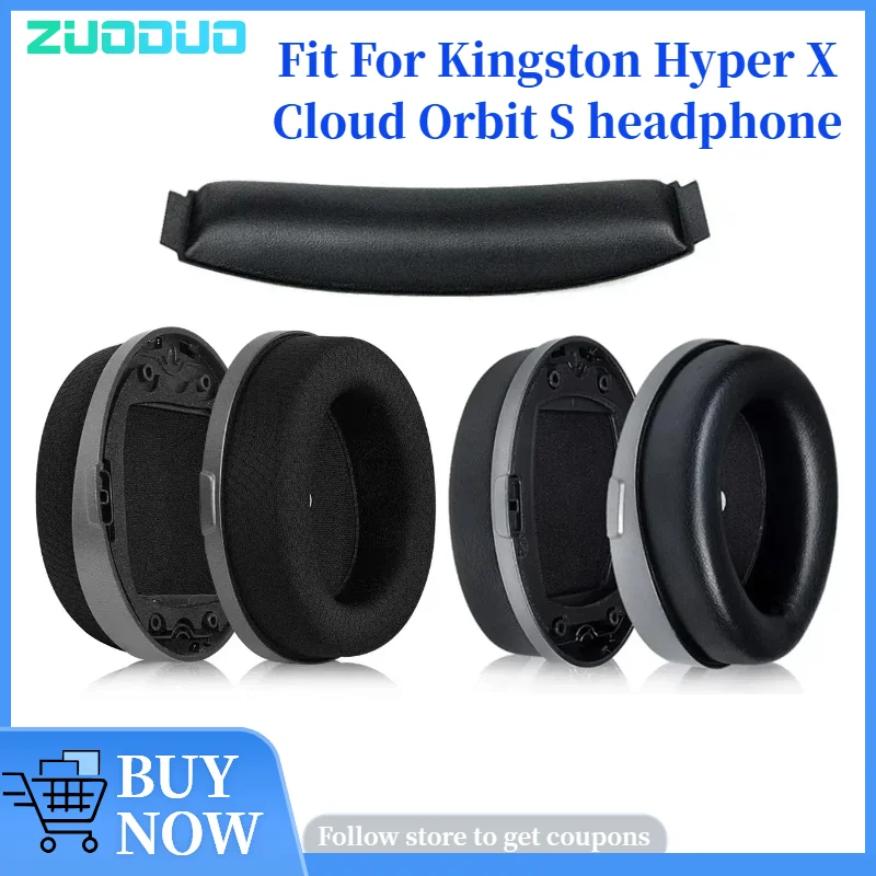 

2pcs/pairs Leather Headphone Foam For Kingston Hyper X Cloud Orbit S Headset Ear pads Cushion Replacement Covers Accoriess
