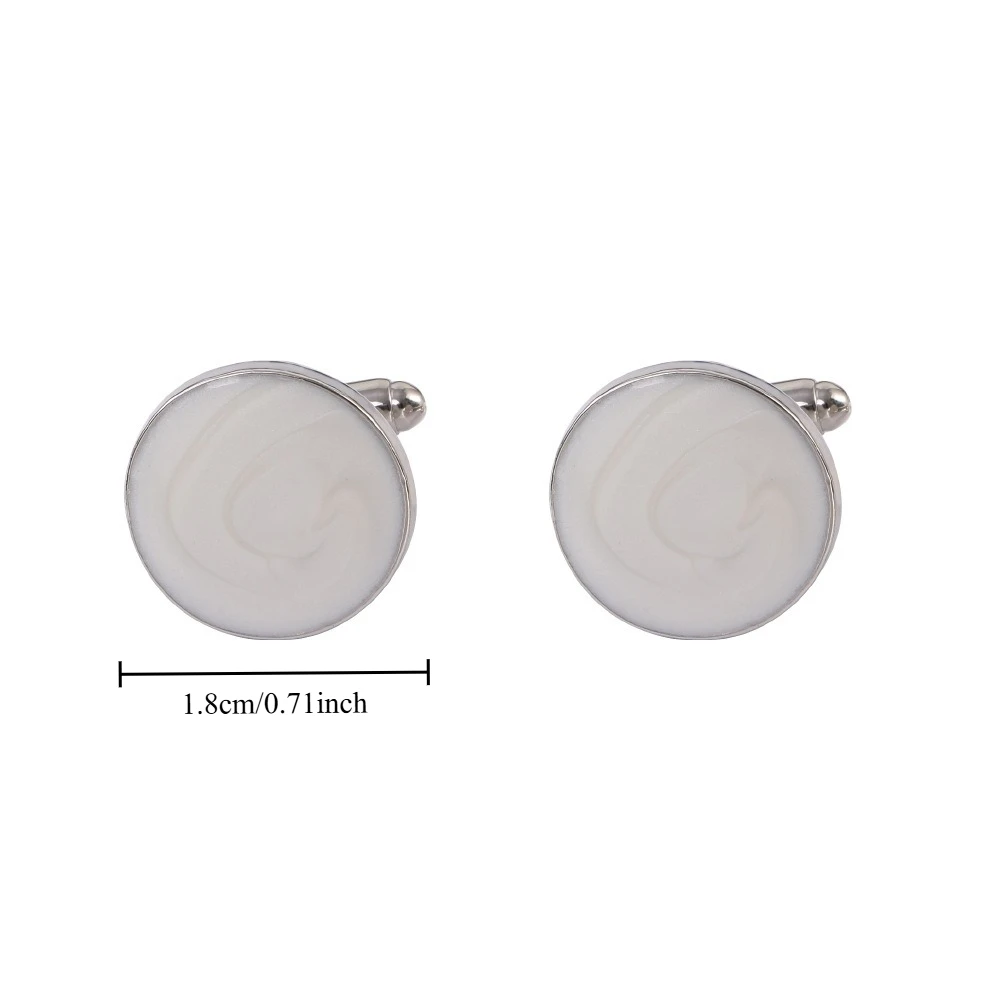 Tri Color Circular Flowing Enamel Cufflinks Exquisite Cufflink for Business Wedding Suits Decorative Accessory for Men's Shirts