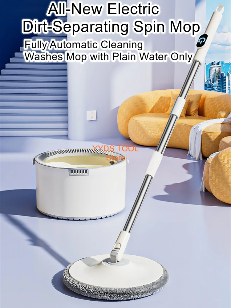 

Hands-Free Dirty Water Separation and Dehydration Home Use Rechargeable Rotating Mop Fully Automatic Electric Mop