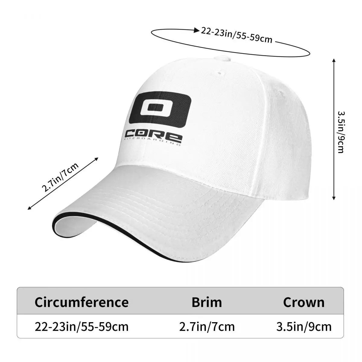 Nowa czapka z daszkiem CORE KITEBOARDING Sportowe czapki z daszkiem Hip Hop Dad Caps