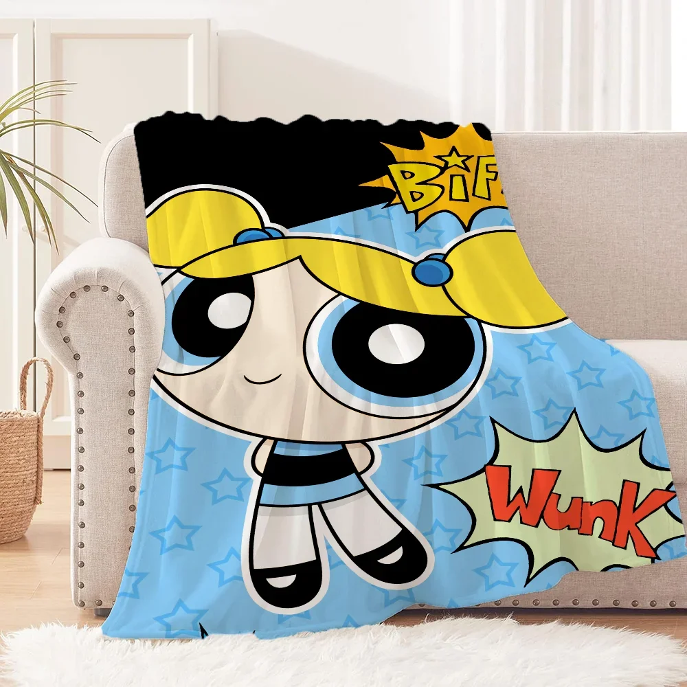 Co-Brand BlanketKnee P-Powerpuff Girls MINISO  Bed Blankets & Throw Cute Throw Blanket for Sofa Luxury Bedding Interior for Home