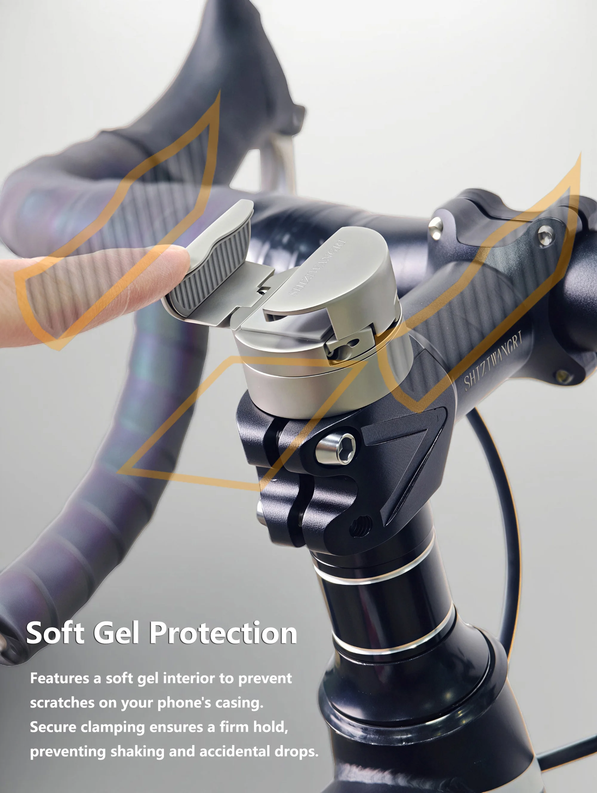 Versteckter Fahrradhalter 360 ° Drehbarer Aluminium-Verstellbarer Fahrrad-Handyhalter für Vertikale Montage – Detail 10