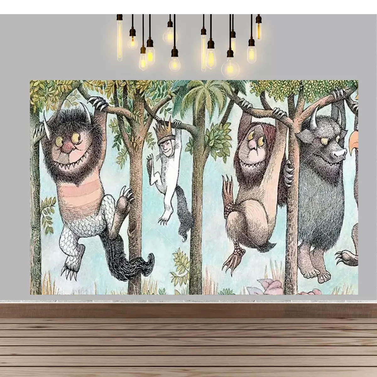 Dibujos animados donde las cosas salvajes están tema fiesta de cumpleaños telón de fondo cartel de bosque monstruo Animal salvaje decoración foto accesorios regalo