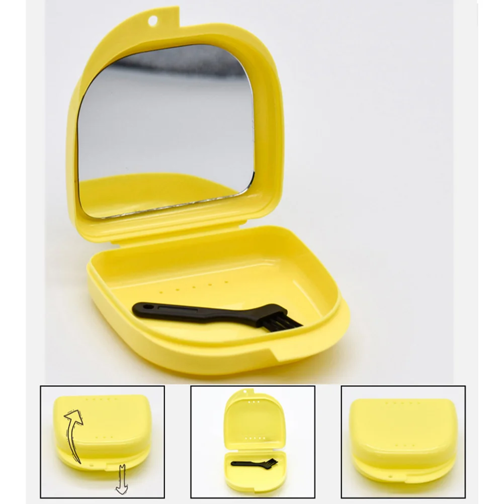 

1Pcs Denture Storage Container Premium PP Material Breathable Anti-Odor Portable for Mouthguard Retainer Travel Home
