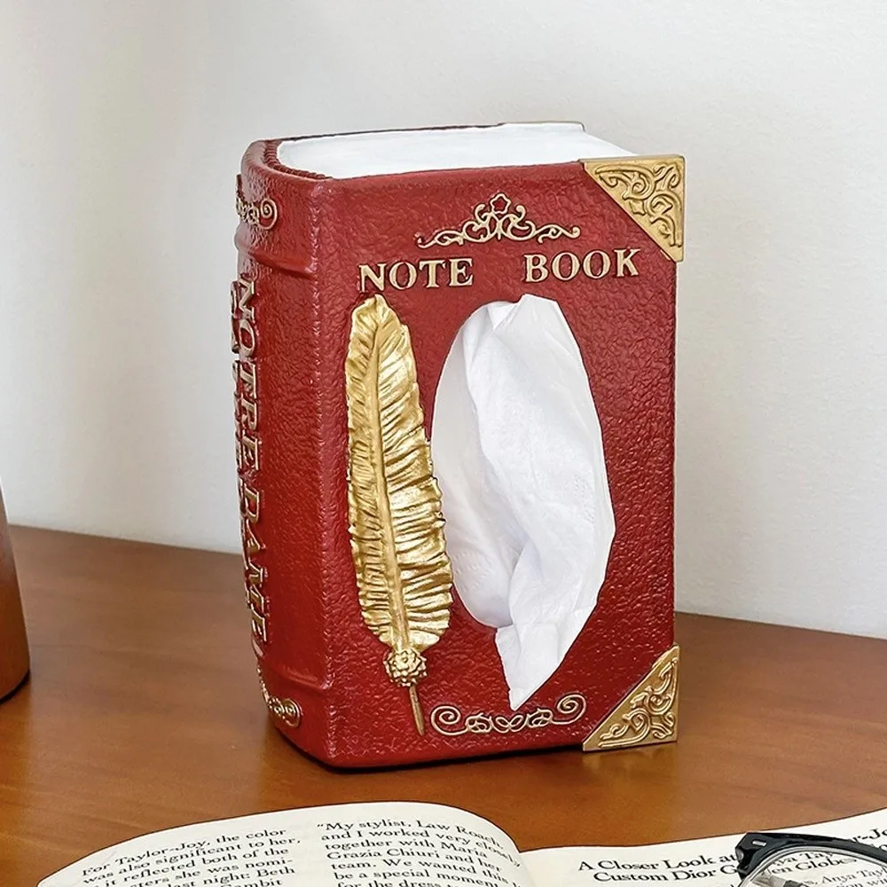 

Simulation Book Shaped Tissue Box Vintage Style Creative Design Decorative Tissue Boxes Decorative Literary Theme