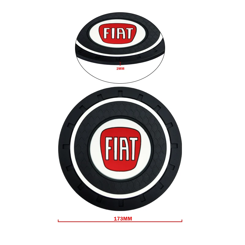 Car Coasters Silicone Anti-Slip Water Cup Mat Drink Pad For Abarth FIAT Punto 500 Tipo Stilo Palio Bravo Doblo Panda Ducato