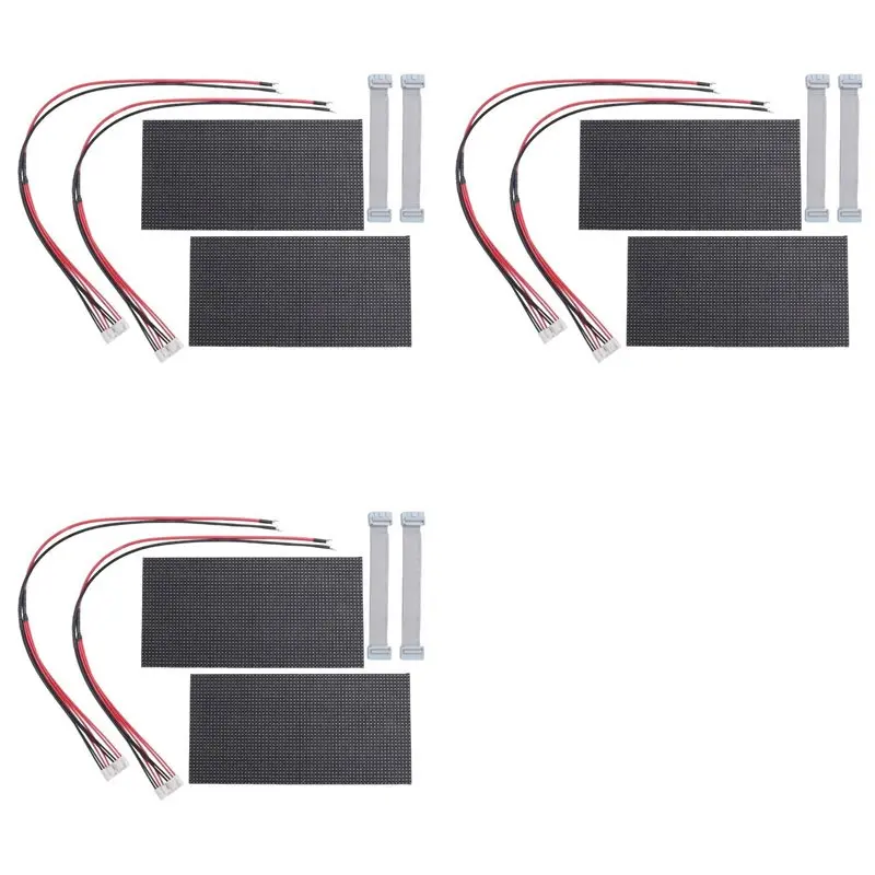 Gift For Her 6Pcs P4 LED Screen Panel Module 256X128mm 64X32 Pixels 1/16 Scan Indoor SMD RGB Full Color P4 LED Display Panel Mod