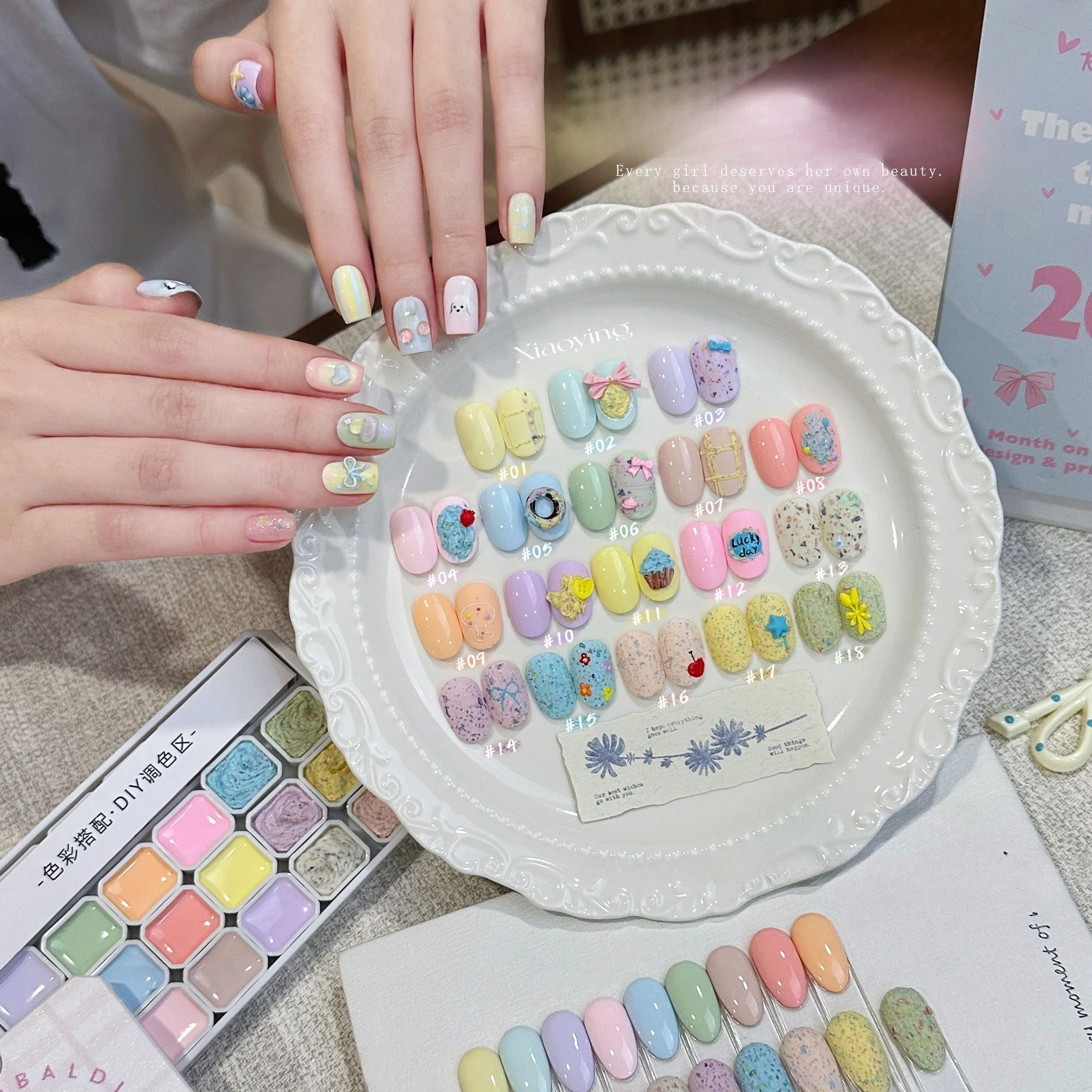 18-Color Nail Polish with High Saturation Popular Semi-Solid UV/LED Gel Varnishes Suitable for Women Salon DIY Nail Art