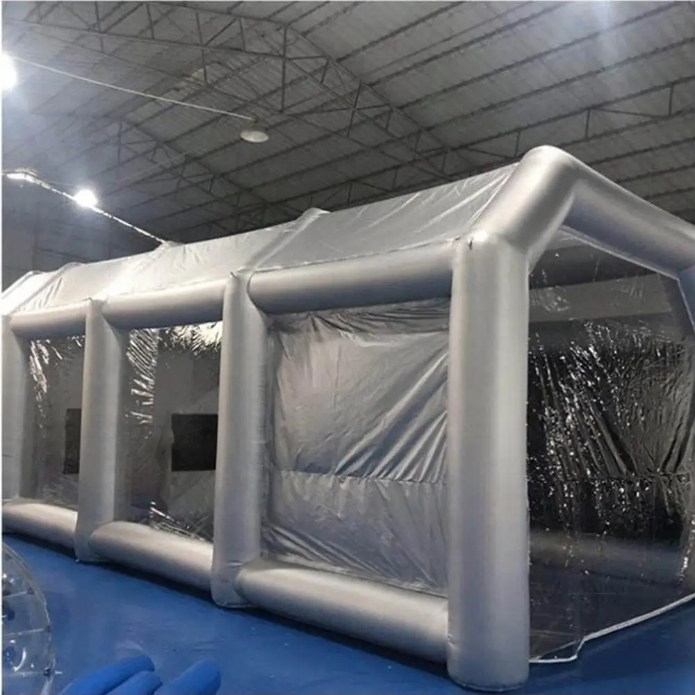 Durable Oxford Inflatable Spray Paint Booth For Car Rectangle Garage Tent Tinting With Filters And 2 Blowers For Maintenance Sto