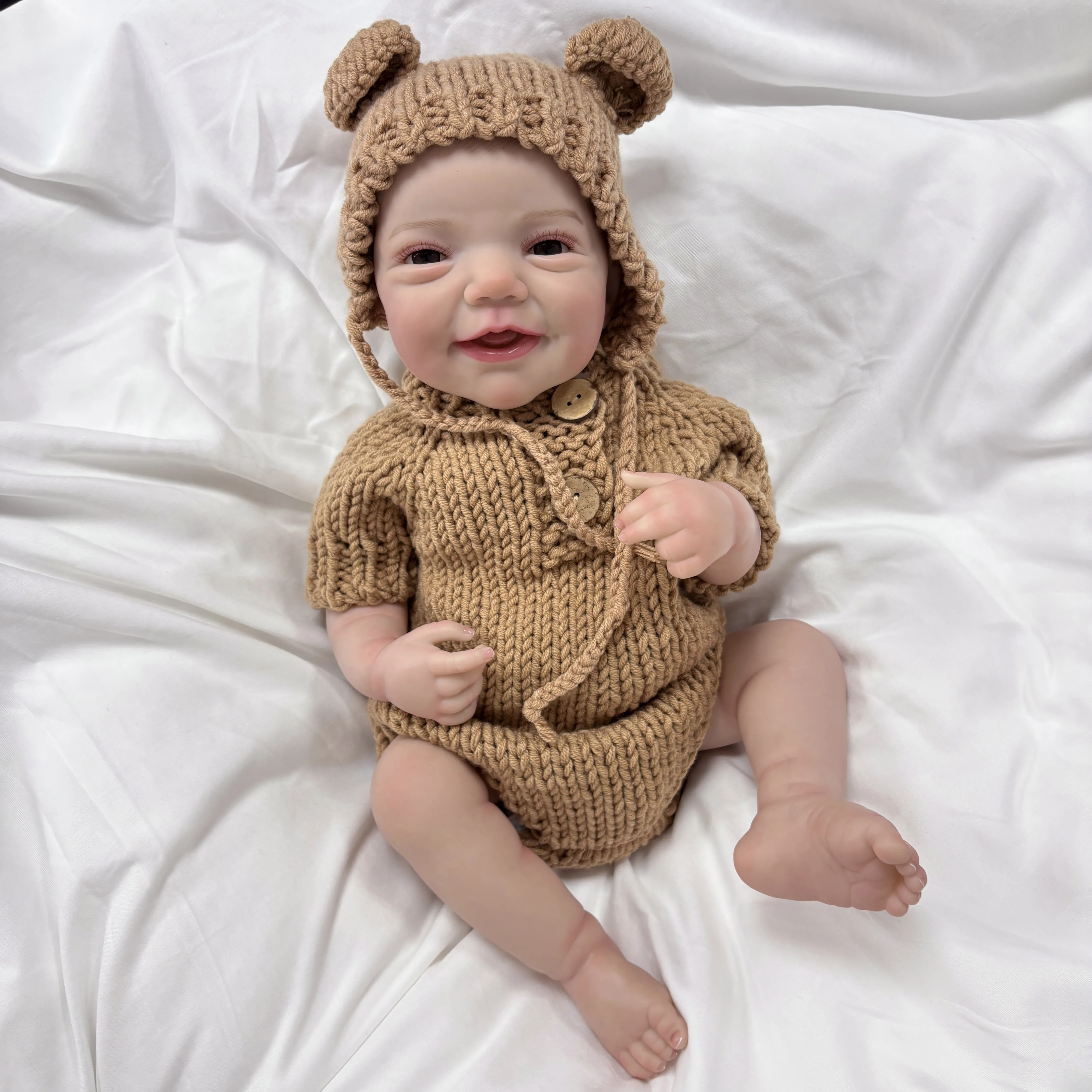Charlie Vollvinyl-Körper, wiedergeborenes Baby, 19 Zoll, lebensecht, mehrere Schichten, Malerei, 3D-Haut, sichtbare Adern, Weihnachtsgeschenk für Kinder