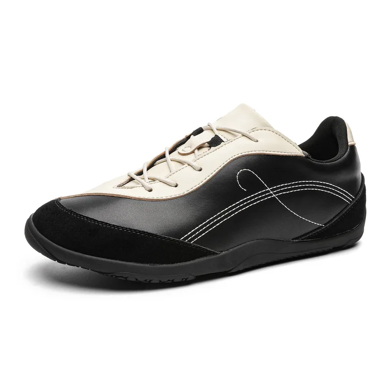 Men Retro Contrasting Suede Casual Shoes Exquisite Stitching High-end Feel Fashionable Board Shoes for Daily Commuting