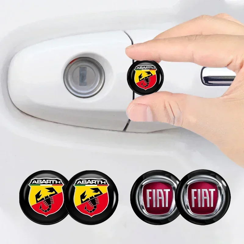 Llave remota de coche, pegatina con logotipo de Metal de 14/16mm, accesorios para FIAT 500 Ducato Panda Grande Punto Tipo Abarth Pulse Strada 600